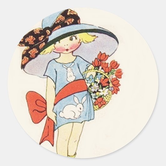 ヴィンテージイースター画像 ラウンドシール (正面)