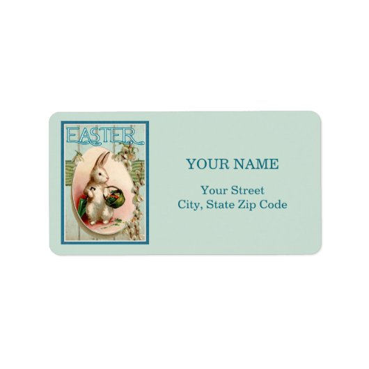 ヴィンテージイースター絵画ウサギ生殖 ラベル (正面)