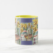 ヴィンテージイースター絵画バニー・アーティストの卵、ZSSG マグカップ (中央)