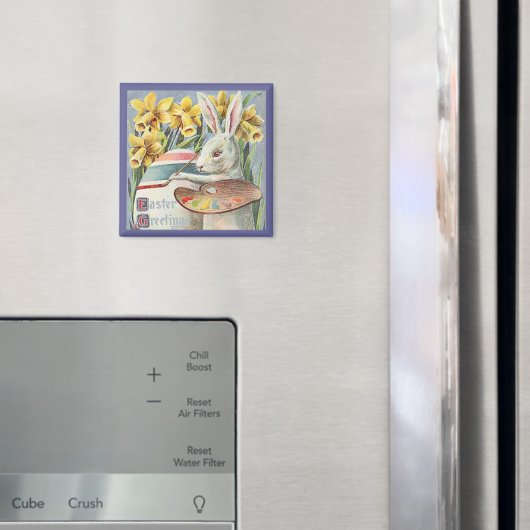 ヴィンテージイースター絵画バニー・アーティストの卵、ZSSG マグネット (インサイチュ (冷蔵庫))