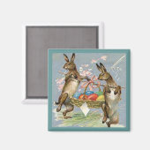 ヴィンテージイースター運ラビット卵バスケット， ZSSG マグネット (正面/裏面)