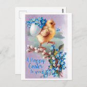 ヴィンテージイースター雛ブーケ ポストカード (正面/裏面)