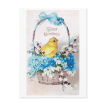 ヴィンテージイースター雛花束籠