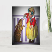 ヴィンテージイースター食べ物を与えガールのウサギ、ZSSG シーズンカード (正面)