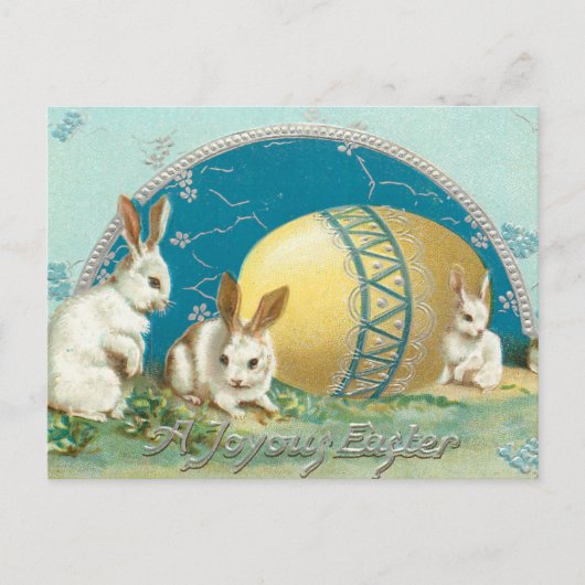 ヴィンテージイースター飾バニー シーズンポストカード (正面)
