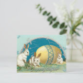 ヴィンテージイースター飾バニー シーズンポストカード (スタンド正面)