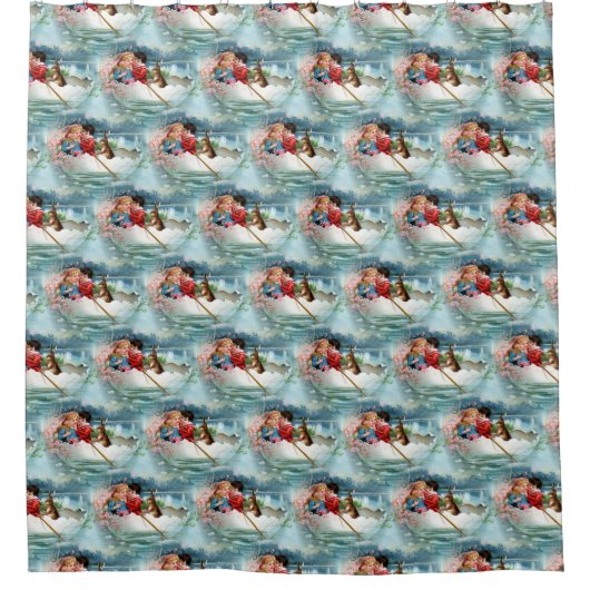 ヴィンテージイースター シャワーカーテン (正面)