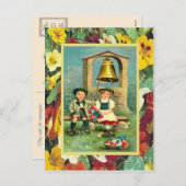 ヴィンテージイースター、バイエルンの子供と卵 シーズンポストカード (正面/裏面)