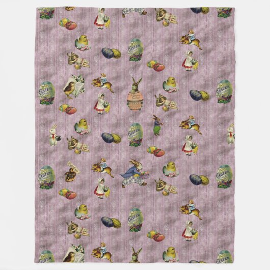 ヴィンテージイースター フリースブランケット (正面)