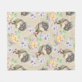 ヴィンテージイースター フリースブランケット (正面(横))