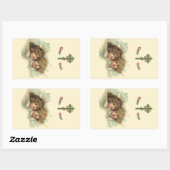 ヴィンテージイースター、天使の天使の雲の天国 長方形シール (シート)