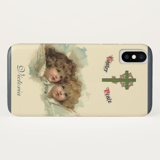 ヴィンテージイースター、天使の天使の雲の天国 Case-Mate iPhoneケース (裏面(横))