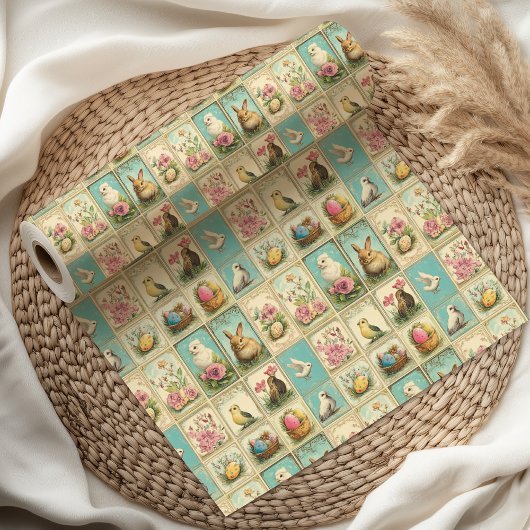 ヴィンテージイースター | 懐かしいフローラ ラッピングペーパー