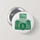 ヴィンテージイーストドイツカメラ – フォレストグリーン 缶バッジ (正面&裏面)