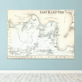 ヴィンテージイーストハンプトンニューヨークの地図(1873) キャンバスプリント (インサイチュ (ウッドフロア))