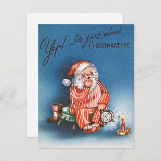ヴィンテージイープマリークリスマスタイムサンタ シーズンカード (正面/裏面)