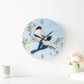 ヴィンテージイ日本のンクフィンチのスケッチ ラージ壁時計 (ホーム)