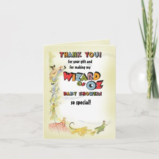 ヴィンテージウィザーズ・オブ・オズ・ベイビーシャワーサンキューカード サンキューカード (正面)