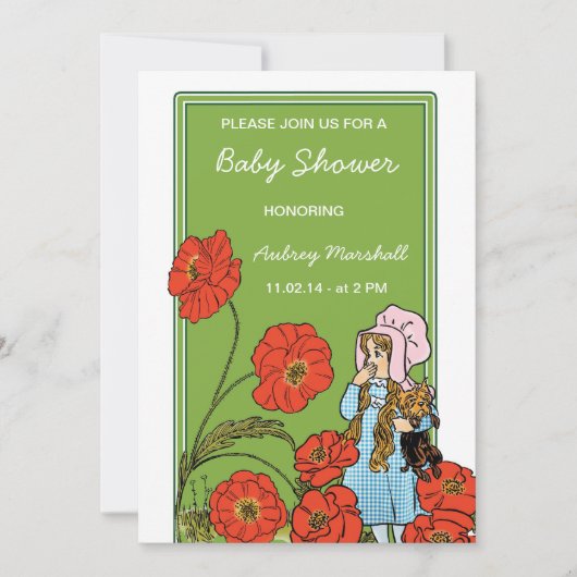 ヴィンテージウィザーズ・オブ・オズ・ベイビーシャワー 招待状 (正面)