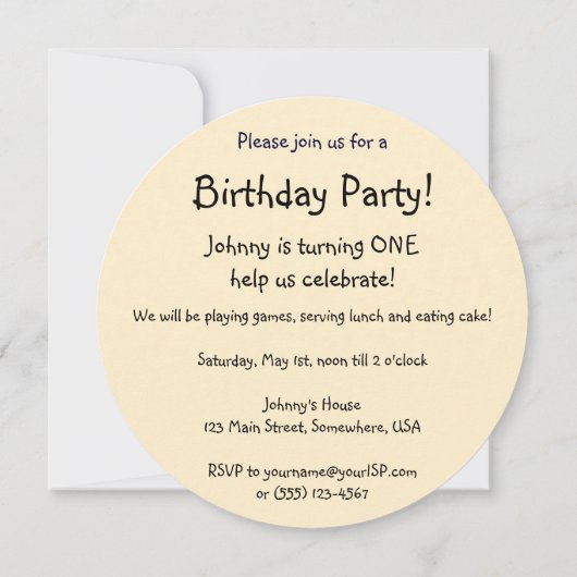 ヴィンテージウィザーズ・オブ・オズ・ライオン誕生日パーティー 招待状 (裏面)