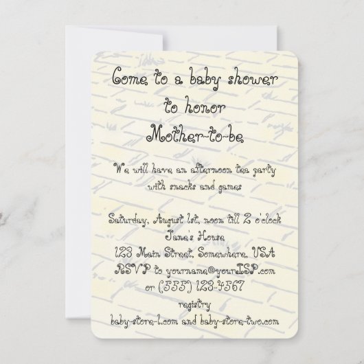 ヴィンテージウィザードのオズティンマンベビーシャワー招待状 招待状 (裏面)