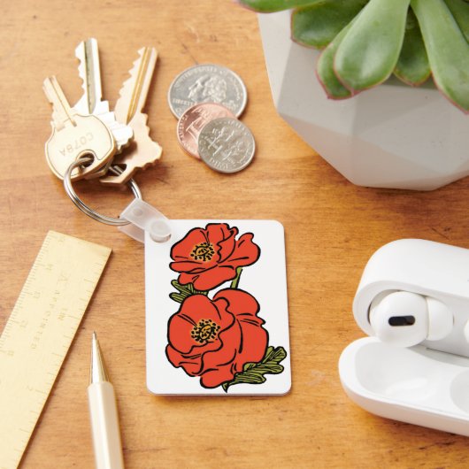 ヴィンテージウィザードのオズレッドポピー開花春 キーホルダー (デスク)