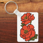 ヴィンテージウィザードのオズレッドポピー開花春 キーホルダー (正面)