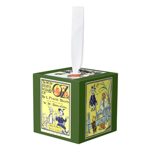 ヴィンテージウィザードのOzキャラクター、黄色レンガ道路 キューブオーナメント (正面アングル)