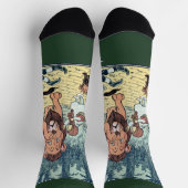 ヴィンテージウィザードのOzキャラクター、黄色レンガ道路 ソックス (上部)