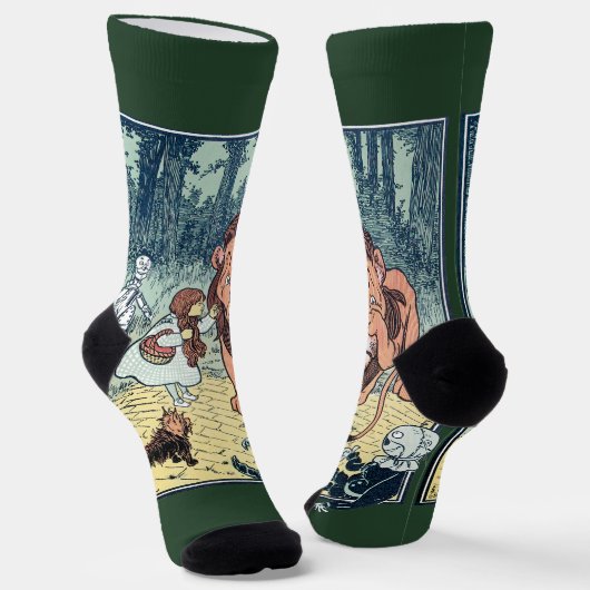 ヴィンテージウィザードのOzキャラクター、黄色レンガ道路 ソックス (傾斜あり)