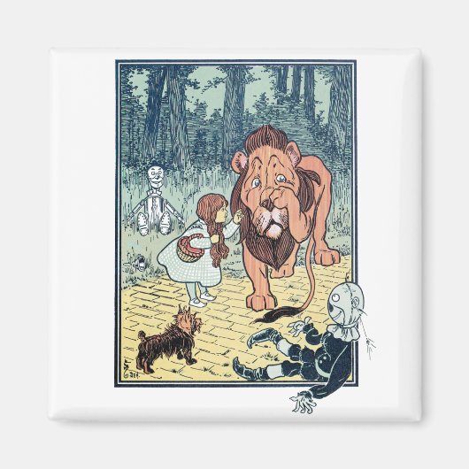 ヴィンテージウィザードのOzキャラクター、黄色レンガ道路 マグネット (正面)