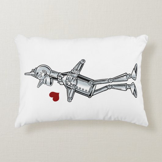 ヴィンテージウィザードのoz，ティンマンハッピースマイルハート アクセントクッション (正面)