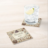 ヴィンテージウィザードウィッチパーティー魔法の魔法のワンズ帽子 スクエアペーパーコースター (インサイチュ)