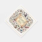 ヴィンテージウィザードウィッチパーティー魔法の魔法のワンズ帽子 スタンダードランチョンナプキン (角)