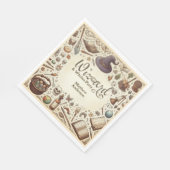 ヴィンテージウィザードウィッチパーティー魔法の魔法のワンズ帽子 スタンダードランチョンナプキン (角)