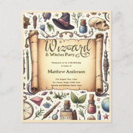 ヴィンテージウィザードウィッチパーティー魔法の魔法のワンズ帽子 チラシ