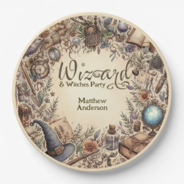 ヴィンテージウィザードウィッチパーティー魔法の魔法のワンズ帽子 ペーパープレート