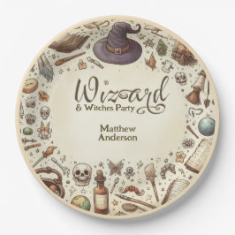ヴィンテージウィザードウィッチパーティー魔法の魔法のワンズ帽子 ペーパープレート