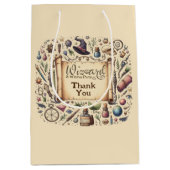 ヴィンテージウィザードウィッチパーティー魔法の魔法のワンズ帽子 ミディアムペーパーバッグ (正面)