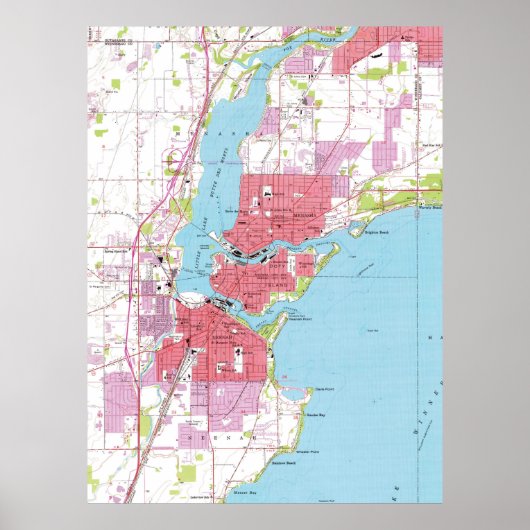 ヴィンテージウィスコンシンの地図（1955年） ポスター (正面)