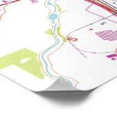 ヴィンテージウィスコンシンの地図（1955年） ポスター (角)