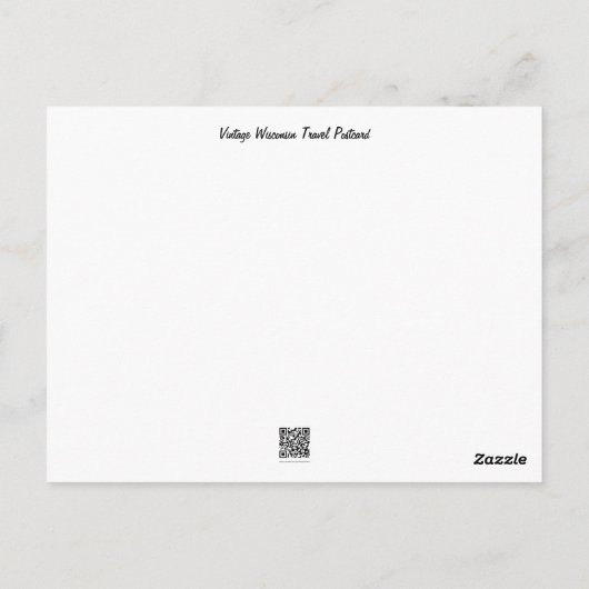 ヴィンテージウィスコンシントラベルレトロバケーショングリーティング ポストカード (裏面)