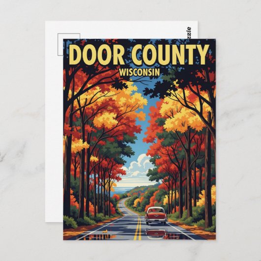 ヴィンテージウィスコンシンドアカウンティトラベル ポストカード (正面/裏面)