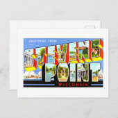 ヴィンテージウィスコンシン州スティーブンス・ポイントからの挨拶 ポストカード (正面/裏面)