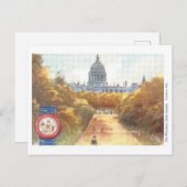 ヴィンテージウィスコンシン州議会議事堂と印鑑はがき ポストカード (正面/裏面)