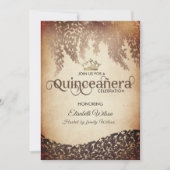 ヴィンテージウィステリアダマスク金ゴールドティアラ・キンセアニラ 招待状 (正面)