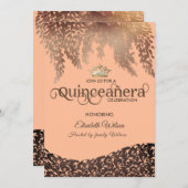 ヴィンテージウィステリアダマスク金ゴールドティアラ・キンセアニラ 招待状 (正面/裏面)