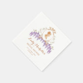 ヴィンテージウィステリアフローラリージェンシーブライダルシャワー スタンダードカクテルナプキン (角)