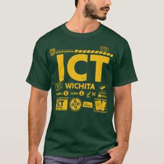 ヴィンテージウィチタICT空港コードトラベルデイレトロ Tシャツ