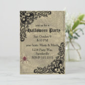 ヴィンテージウィッチとパンプキンハロウィーンコラージュ 招待状 (スタンド正面)